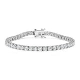 14K White Gold 4-Prong Set Lab Grown Round Diamond Classic Tennis Bracelet-3 thumbnail 4
