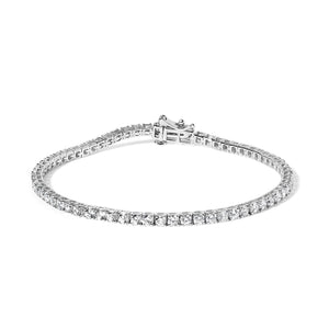 14K White Gold Classic Lab-Grown Diamond Tennis Bracelet (F-G Color, VS2-SI1 Clarity) - 7