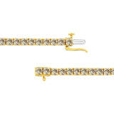 14K Yellow Gold Plated .925 Sterling Silver 8.0 Cttw Diamond Classic Link Tennis Bracelet (K-L Color, I2-I3 Clarity) - 7-1/4