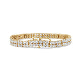 14K Yellow Gold 10.0 Cttw Diamond 2 Row Tennis Bracelet (L-M Color, I2-I3 Clarity) - Size 7.25 Inches-1 thumbnail 2