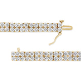 14K Yellow Gold 10.0 Cttw Diamond 2 Row Tennis Bracelet (L-M Color, I2-I3 Clarity) - Size 7.25 Inches-3 thumbnail 4