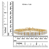 14K Yellow Gold 10.0 Cttw Diamond 2 Row Tennis Bracelet (L-M Color, I2-I3 Clarity) - Size 7.25 Inches-4 thumbnail 5