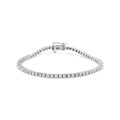 14K white gold tennis bracelet with round diamond stones in miracle setting