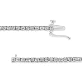 14K White Gold 1.0 Cttw Miracle Set Round-Cut Lab Grown Diamond Illusion Tennis Bracelet (F-G Color, VS2-SI1 Clarity) Size 7