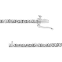 14K White Gold 1.0 Cttw Miracle Set Round-Cut Lab Grown Diamond Illusion Tennis Bracelet (F-G Color, VS2-SI1 Clarity) Size 7