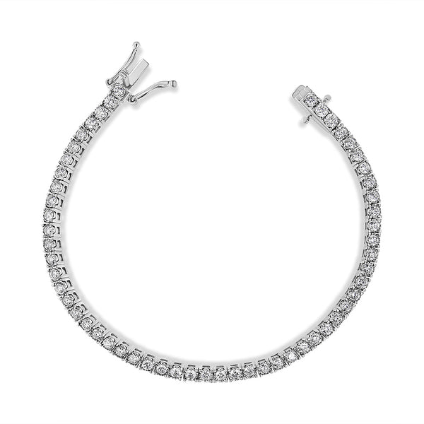 14K White Gold 3.0 Cttw Miracle Set Round-Cut Lab Grown Diamond Illusion 7