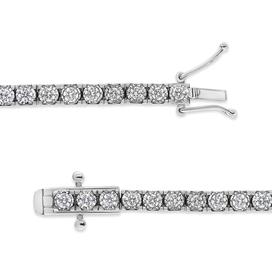 14K White Gold 2.0 Cttw Miracle Set Round-Cut Lab Grown Diamond Illusion 7