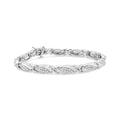 925 sterling silver X-link bracelet with round diamond stones