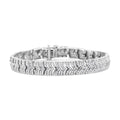 .925 Sterling Silver 3.00 Cttw Diamond Chevron Link Bracelet (I2-I3 Clarity, I-J Color) - Size 7.25"-0