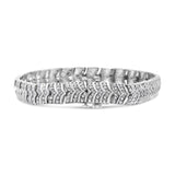 .925 Sterling Silver 3.00 Cttw Diamond Chevron Link Bracelet (I2-I3 Clarity, I-J Color) - Size 7.25