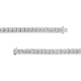 .925 Sterling Silver 3.00 Cttw Diamond Chevron Link Bracelet (I2-I3 Clarity, I-J Color) - Size 7.25