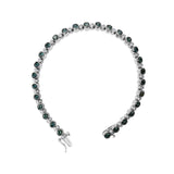 Sterling Silver 4.0 Cttw Blue and White Diamond Tennis Bracelet-3 thumbnail 4