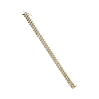 10K Yellow Gold 5.0 Cttw Diamond Double Row S-Link Cuban Bracelet (J-K Color, I2-I3 Clarity) - 7.25
