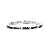 .925 Sterling Silver Black and White Diamond Tennis Bracelet (I-J Color, I2-I3 Clarity) - 7.25