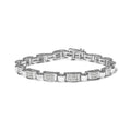 14K white gold bracelet with princess-cut diamonds in invisible setting