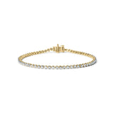 10K Yellow Gold Plated Sterling Silver 1.0 Cttw Round Diamond Tennis Bracelet-0 thumbnail 1