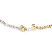 10K Yellow Gold Plated Sterling Silver 1.0 Cttw Round Diamond Tennis Bracelet