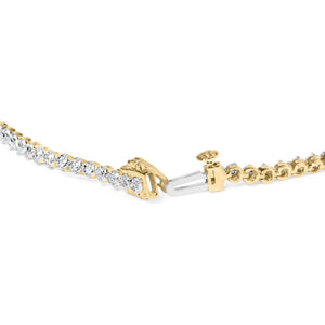 10K Yellow Gold Plated Sterling Silver 1.0 Cttw Round Diamond Tennis Bracelet-1