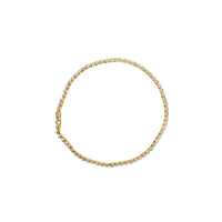 10K Yellow Gold Plated Sterling Silver 1.0 Cttw Round Diamond Tennis Bracelet