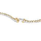 10K Yellow Gold 3.0 Cttw Prong Set Round Diamond Classic Tennis Bracelet-1 thumbnail 2