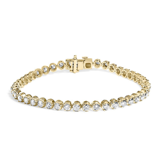 10K Yellow Gold 5.0 Cttw Diamond Tennis Bracelet-0