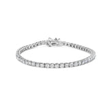 10K White Gold 6.00 Cttw Classic Natural Diamond Tennis Bracelet-4 thumbnail 5