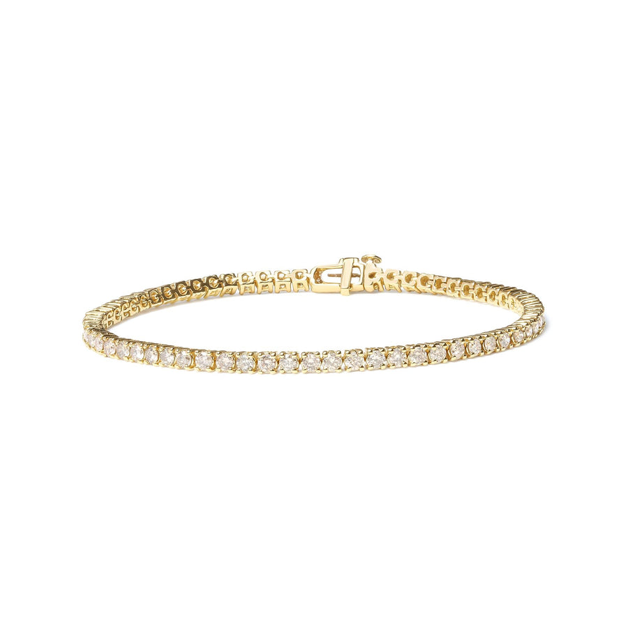 14K Yellow Gold 6.0 Cttw Classic 4 Prong Set Round Brilliant Cut Diamond Tennis Bracelet (K-L Color, VS2-SI1 Clarity) - 7.25