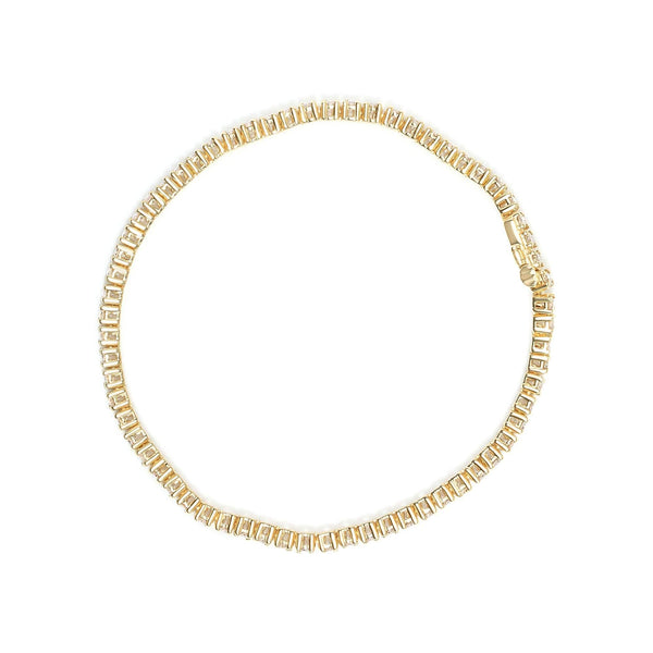 14K Yellow Gold 6.0 Cttw Classic 4 Prong Set Round Brilliant Cut Diamond Tennis Bracelet (K-L Color, VS2-SI1 Clarity) - 7.25