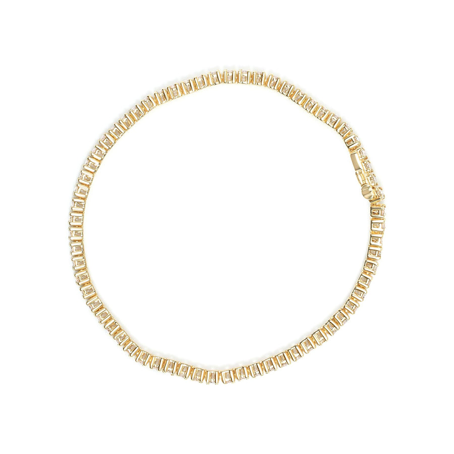 14K Yellow Gold 6.0 Cttw Classic 4 Prong Set Round Brilliant Cut Diamond Tennis Bracelet (K-L Color, VS2-SI1 Clarity) - 7.25