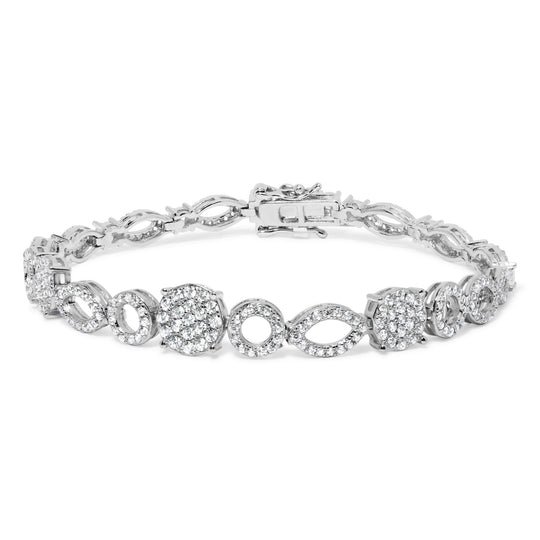 10K White Gold 3.00 Cttw Diamond Link Bracelet-0
