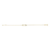 10K Yellow Gold 1/10 Cttw Diamond Paperclip Charm Adjustable Link Bracelet  (J-J Color, I1-I2 Clarity) - 7.25 Inch-3 thumbnail 4