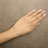 14K Yellow Gold 5/8 Cttw Diamond Cluster Curb Chain Bracelet-2 thumbnail 3