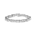 14K white gold tennis bracelet with princess cut diamond stones in invisible setting