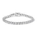 14K white gold tennis bracelet with round diamond stones in prong settings