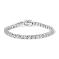 14K White Gold 4-Prong Set Lab Grown Round Diamond Classic Tennis Bracelet-0