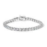 14K White Gold 4-Prong Set Lab Grown Round Diamond Classic Tennis Bracelet-0 thumbnail 1