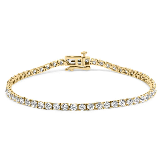 14K Gold 5.0 Cttw Lab Grown Diamond Tennis Bracelet (F-G Color, VS1-VS2 Clarity) - 7.25" Inches-0
