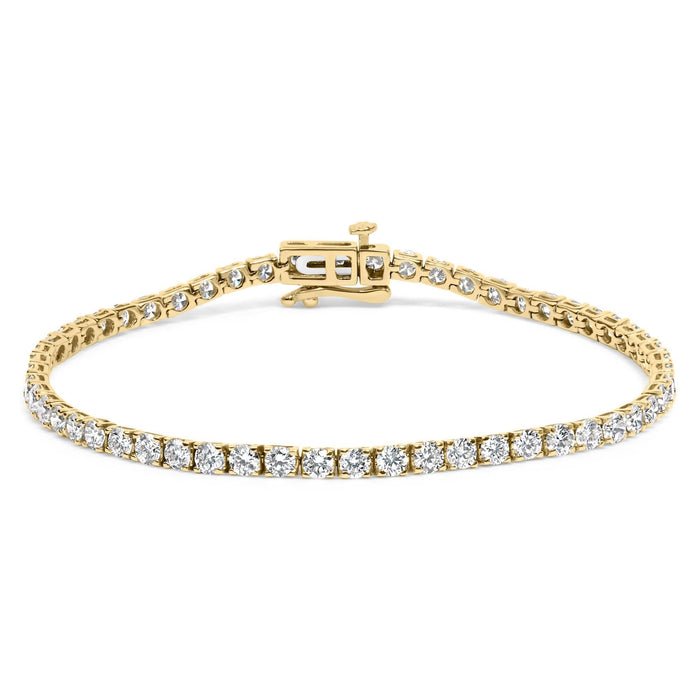 14K Gold 5.0 Cttw Lab Grown Diamond Tennis Bracelet (F-G Color, VS1-VS2 Clarity) - 7.25