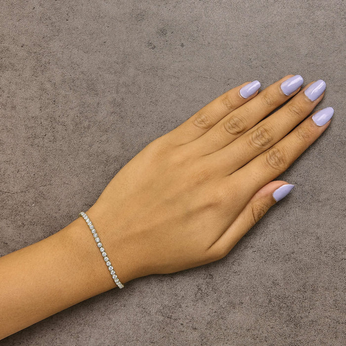 14K Gold 5.0 Cttw Lab Grown Diamond Tennis Bracelet (F-G Color, VS1-VS2 Clarity) - 7.25