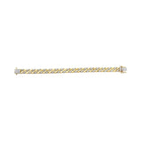 14K Yellow Gold Plated .925 Sterling Silver 3/8 Cttw Diamond Cuban Bracelet (I-J Color, I3 Clarity) - 7.25