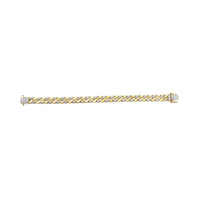 14K Yellow Gold Plated .925 Sterling Silver 3/8 Cttw Diamond Cuban Bracelet (I-J Color, I3 Clarity) - 7.25