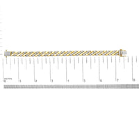 14K Yellow Gold Plated .925 Sterling Silver 3/8 Cttw Diamond Cuban Bracelet (I-J Color, I3 Clarity) - 7.25