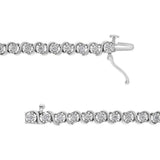 14K White Gold 1.00 Cttw Lab Grown Diamond Round Miracle Plate and 