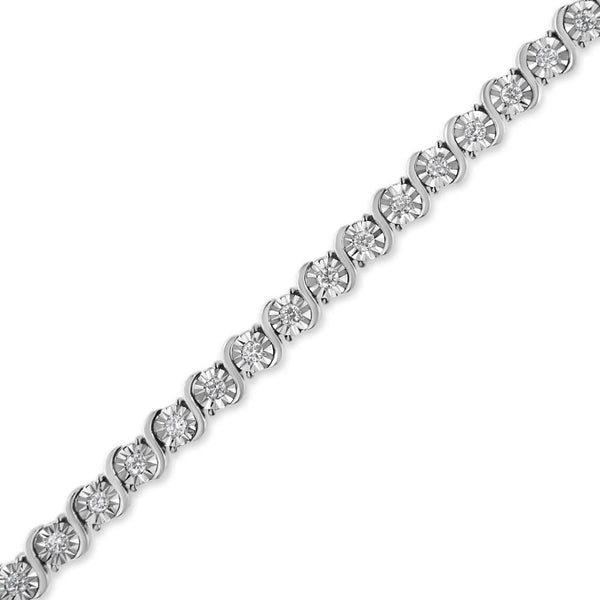 14K White Gold 1.00 Cttw Lab Grown Diamond Round Miracle Plate and 