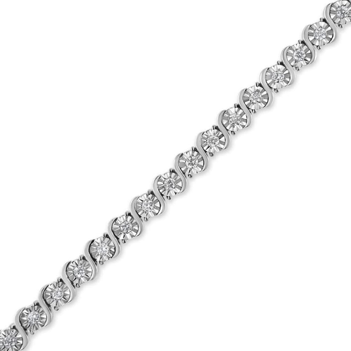 14K White Gold 1.00 Cttw Lab Grown Diamond Round Miracle Plate and 