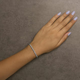 14K White Gold 6.00 Cttw Lab Grown Diamond Classic Tennis Bracelet  - 7.25