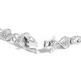 .925 Sterling Silver 1/4 Cttw Diamond Infinity Heart Link Bracelet-1 thumbnail 2