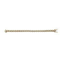 14K Yellow Gold Plated .925 Sterling Silver 3 9/10 Cttw Diamond Buttercup Style Tennis Bracelet