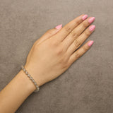 14K Yellow Gold Plated .925 Sterling Silver 3 9/10 Cttw Diamond Buttercup Style Tennis Bracelet-2 thumbnail 3