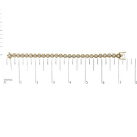 14K Yellow Gold Plated .925 Sterling Silver 3 9/10 Cttw Diamond Buttercup Style Tennis Bracelet